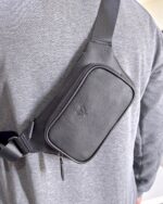 Hakiki Deri Çapraz Çanta Cross Body Çanta - Siyah - 2085