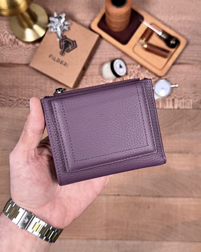 Fonksiyonel Küçük Kadın Cüzdanı – Hakiki Deri Mor | 2150